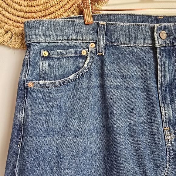 GAP, New, Long Denim Front Slit Medium Indigo Wash Womens Jeans Skirt, Size 20 - Picture 3 of 12